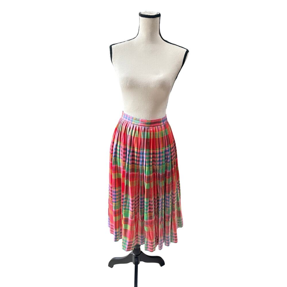 J.Crew Women's Size 12 Plaid Midi Skirt Metallic Sheen Preppy